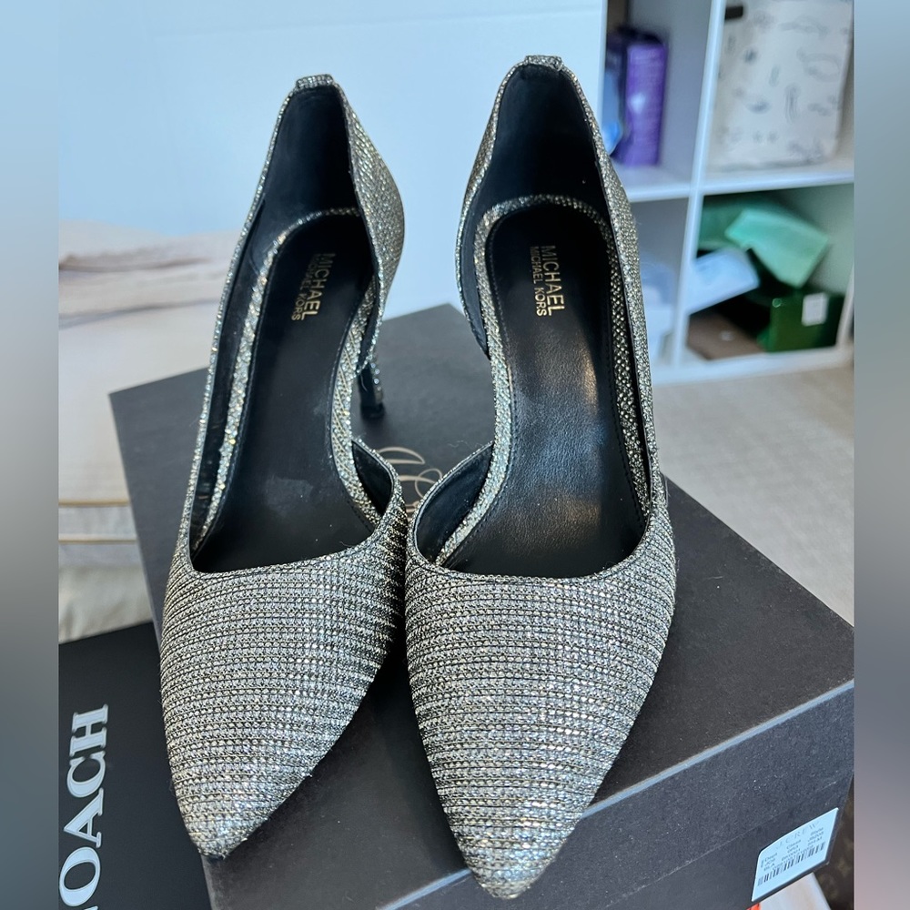 Michael lord silver metal Alina flex pumps sz 6